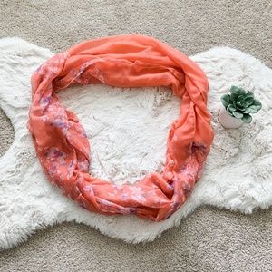 Coral Butterfly Lightweight Infinity Scarf